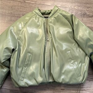 Oversized Green Bomber Jacket